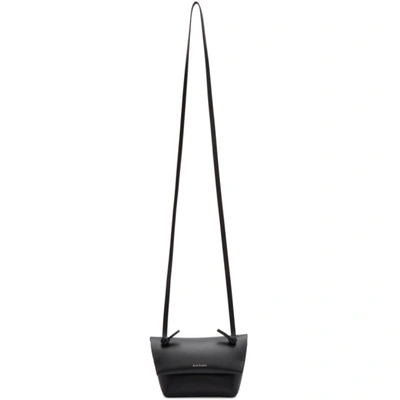 Acne Studios Knotted-strap Mini Leather Cross-body Bag In Black