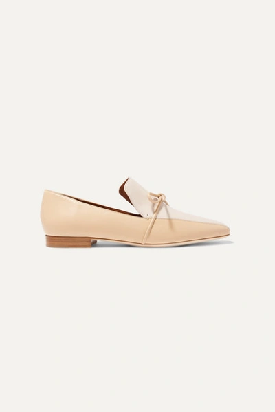 Malone Souliers X Roksanda 'celia' Bow Tie Colourblock Leather Loafers In Beige