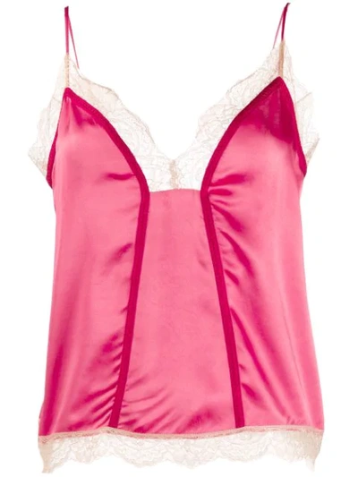 Pinko Lace Trimmed Camisole Top In Pink