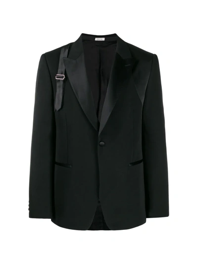 Alexander Mcqueen Front Fastening Blazer In Black