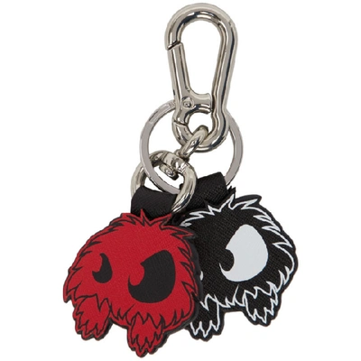 Mcq By Alexander Mcqueen Mcq Alexander Mcqueen Black And Orange Monsters Keychain In 6561 Orng/b