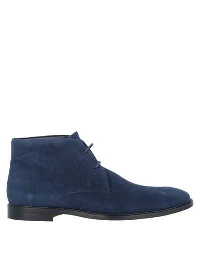 Tod's Ankle Boots In Blue