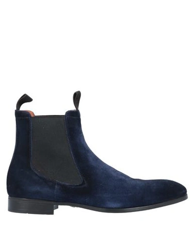 Santoni Boots In Dark Blue