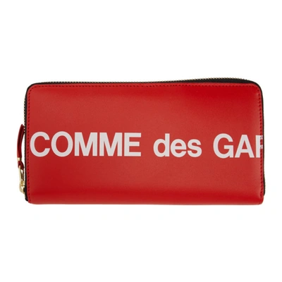Comme Des Garçons Comme Des Garcons Wallets Red Huge Logo Continental Wallet