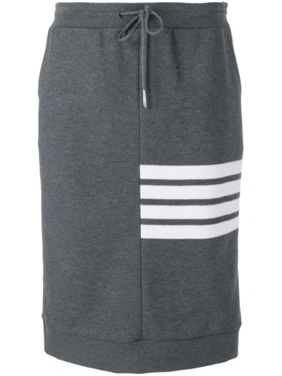 Thom Browne 4-bar Stripe Sack Skirt In Grey