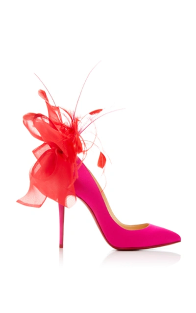 Christian Louboutin Exclusive Anemone Embellished Satin Pumps