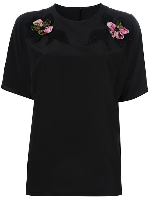 Dolce & Gabbana Rose Appliqué Detailing Top | ModeSens