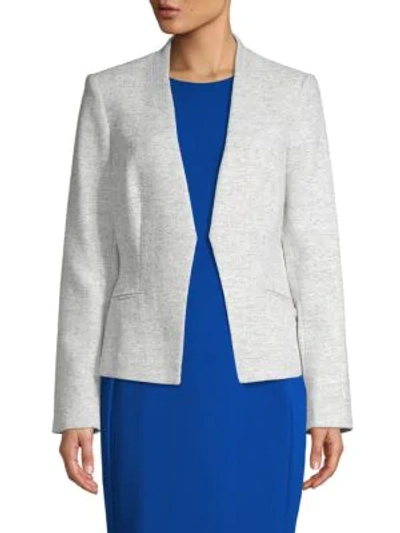 Calvin Klein Collection Textured Open-front Blazer In White