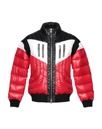Balmain Down Jackets In Red