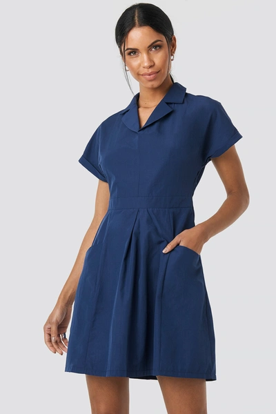 Trendyol Carmen Pocket Detailed Dress - Blue In Indigo