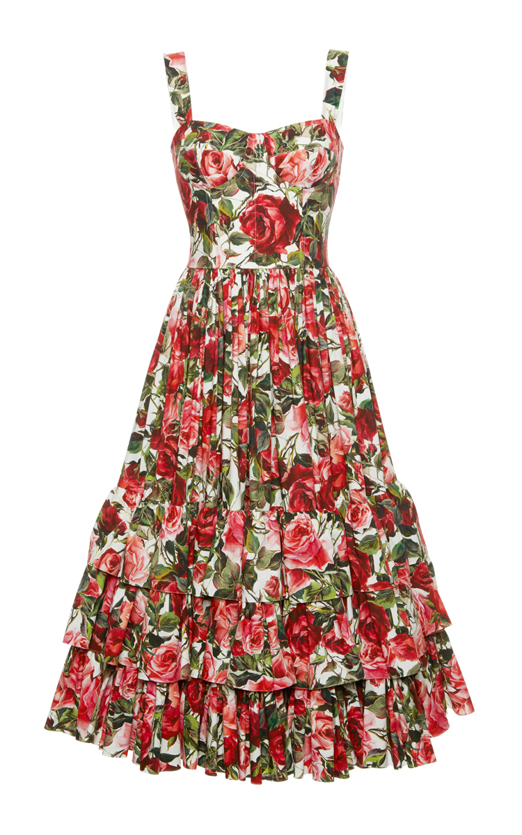 dolce and gabbana red floral dress