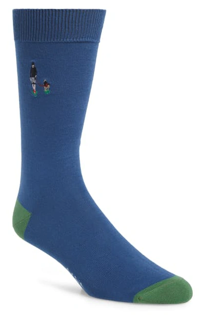 Paul Smith Men's London Park Knit Socks In Blue/ Green
