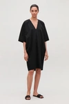 Cos Oversized Kimono-shape Dress In Black