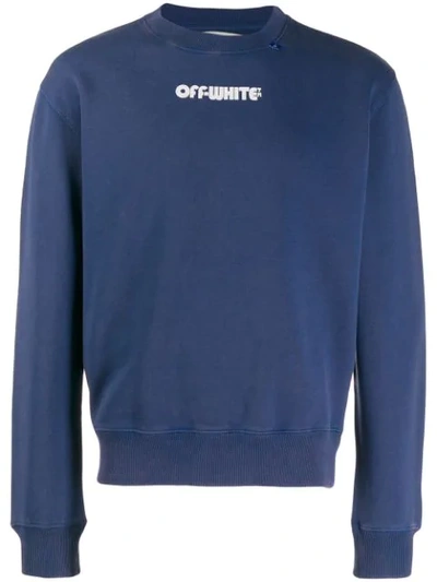Off-white Skulls Slim Fit Crewneck Sweatshirt In Blue ModeSens