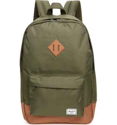 Herschel Supply Co Heritage Backpack - Green In Dark Olive/ Saddle Brown