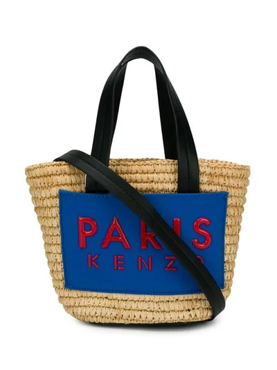 Kenzo Mini Logo Tote Bag In Neutrals