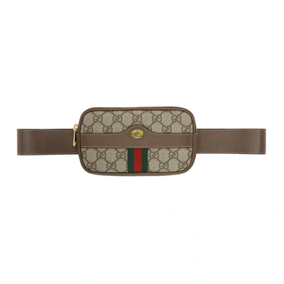Gucci Brown Gg Supreme Ophidia Iphone Case Belt Bag
