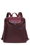 Longchamp Le Pliage Club Nylon Backpack In Plum