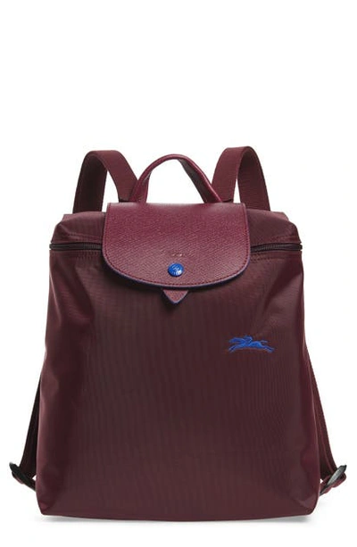 Longchamp Le Pliage Neo Medium Nylon Backpack Plum With Matching Pouch
