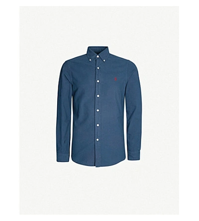 Polo Ralph Lauren Slim-fit Logo-embroidered Cotton Shirt In Cruise Navy