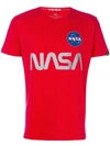 Alpha Industries Reflective Nasa-print Cotton-jersey T-shirt In Red