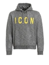Dsquared2 Icon Logo-print Cotton-jersey Hoody In Grey