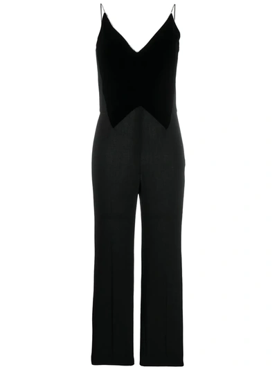 Givenchy Crystal-embellished Velvet And Wool-crepe Jumpsuit In Black