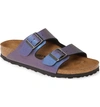 Birkenstock Arizona Icy Metallic Slide Sandal In Icy Metallic Violet