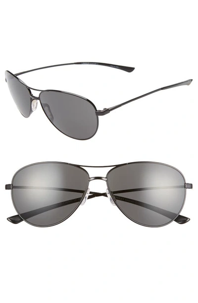 Smith 'langley' 60mm Aviator Sunglasses In Black/ Black