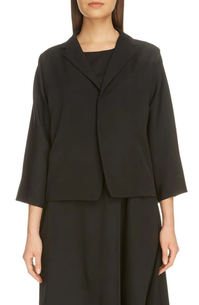 Y's Wool Gabardine Jacket In Black