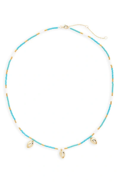 Argento Vivo Seashell Charm Necklace In Blue