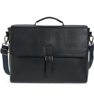 Ted Baker Departs Leather Satchel In Navy