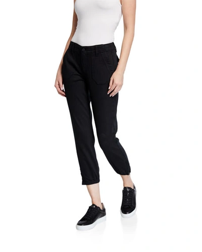 Paige Mayslie Cropped Jogger Pants In Black Overdye