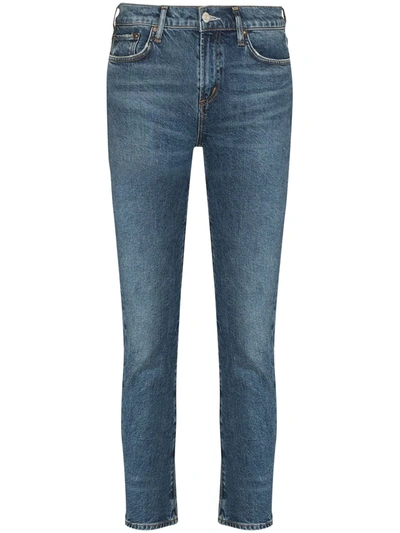 Agolde Toni Mid-rise Ankle Skinny Jeans In Obscure In Blue