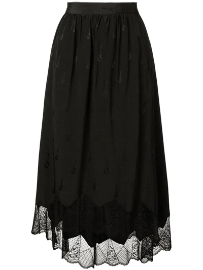 Zadig & Voltaire Joslin Silk Jacquard Skirt In Noir