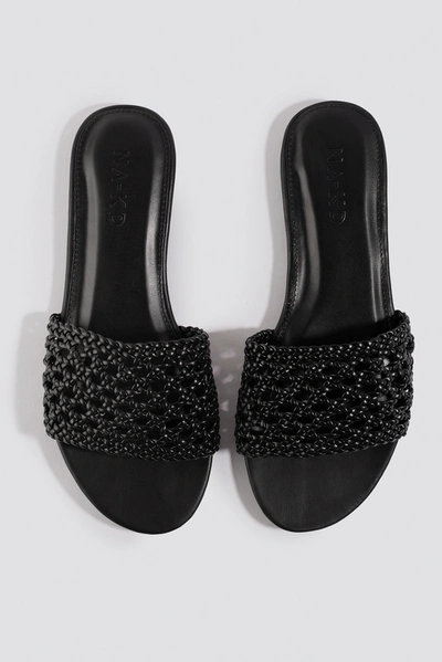 Na-kd Braided Slip In Sandals Black