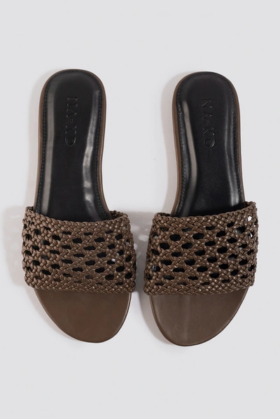 Na-kd Braided Slip In Sandals - Brown