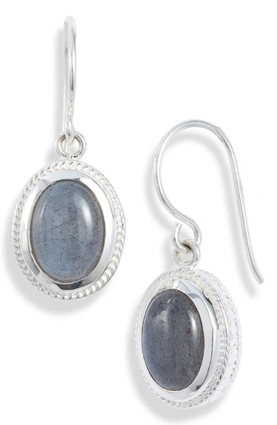 Anna Beck Labradorite Drop Earrings In Silver/ Labradorite