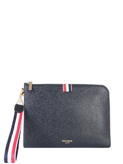 Thom Browne Leather Pouch In Nero