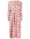 Isabel Marant Abstract Print Midi Dress In Pink
