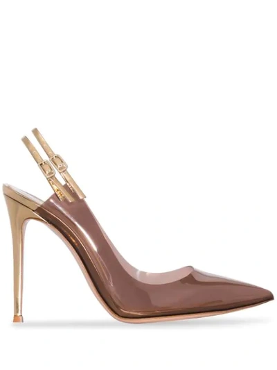 Gianvito Rossi Double Slingback 105mm Pumps In Brown
