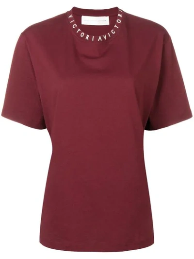 Victoria Victoria Beckham T-shirt Mit Logo In Red