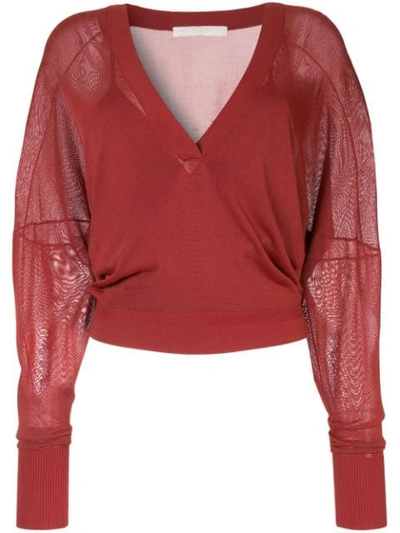 Dion Lee Interlocks Double Knitted Top In Red