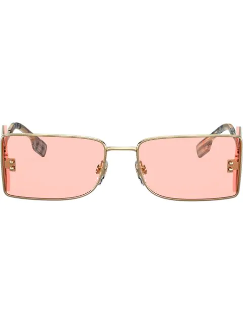 Burberry Eyewear Square Frame Sunglasses In Gold | ModeSens