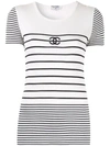 Pre-owned Chanel Border Short Sleeve Top In White