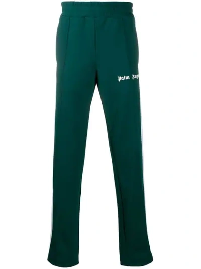 Palm Angels Panelled Track Logo Trousers In Green