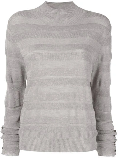 Aje Striped Blouse In Grey