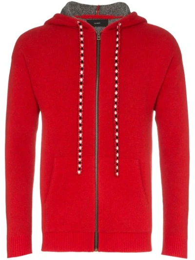 Alanui Bandana-intarsia Wool And Cashmere-blend Zip-up Hoodie In Red