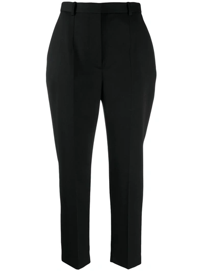 Alexander Mcqueen High-waisted Tapered Trousers In Black