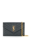 Saint Laurent Monogram Crossbody Bag In Grey